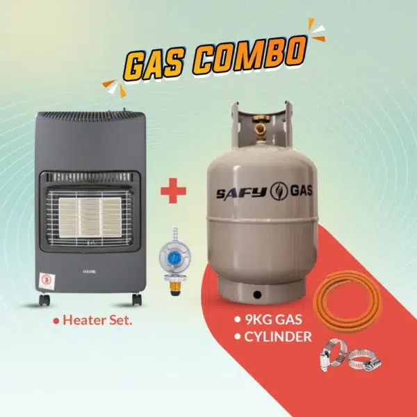 9kg Gas, Cylinder and Heater Set Combo