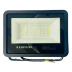 100W flood LED light with a sleek black frame, featuring multiple bright bulbs, branded "Redisson." Ideal for outdoor lighting applications.