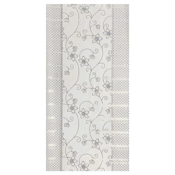 Elegant white wallpaper featuring delicate floral patterns and textured borders in a soft, subtle design. Its Called White Floral Patterns PVC Ceiling Panel