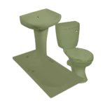Bathroom Set 7 Pieces Avocado