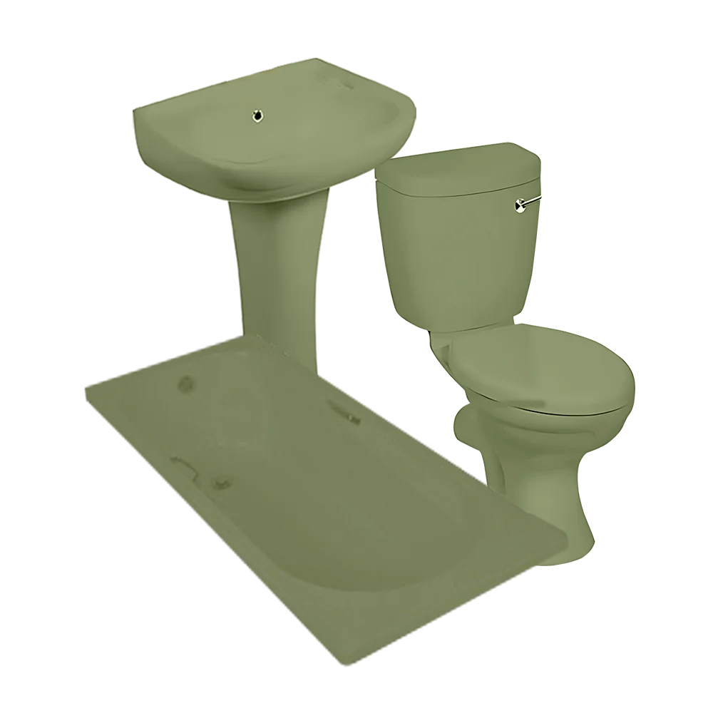 Bathroom Set 7 Pieces Avocado