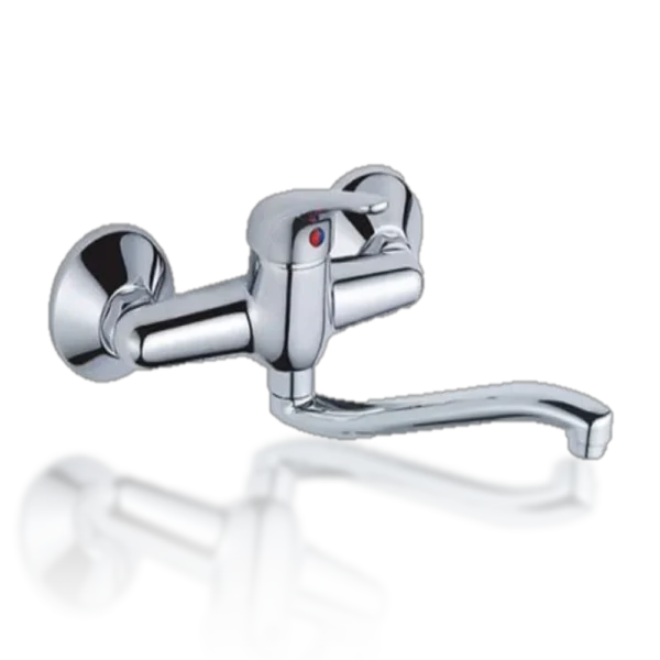 Sink Mixer Wall Type Lever Silver EZI