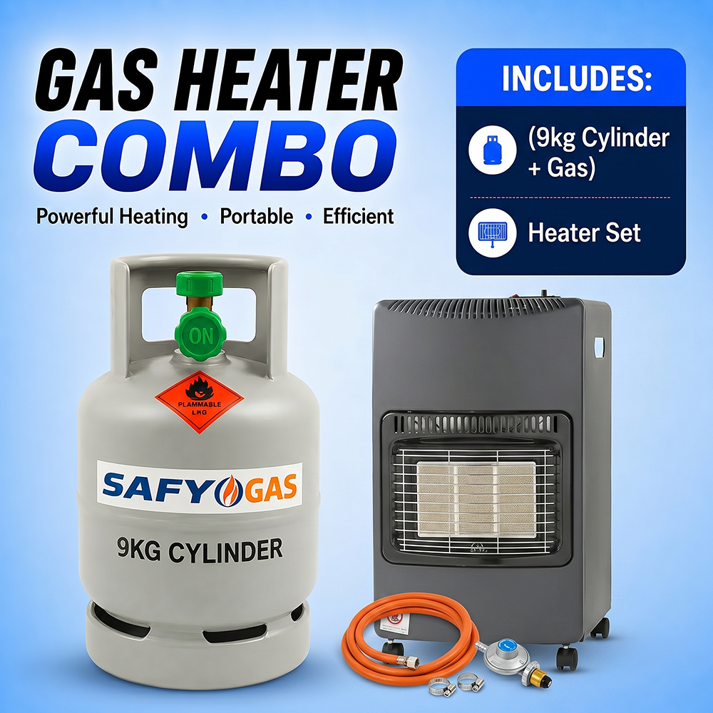 9kg Gas and Cylinder with Heater Set Combo