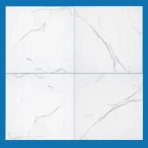 Carrara White Floor Tiles - Glossy Polished - Porcelain - 600X600mm - A Grade (86009)