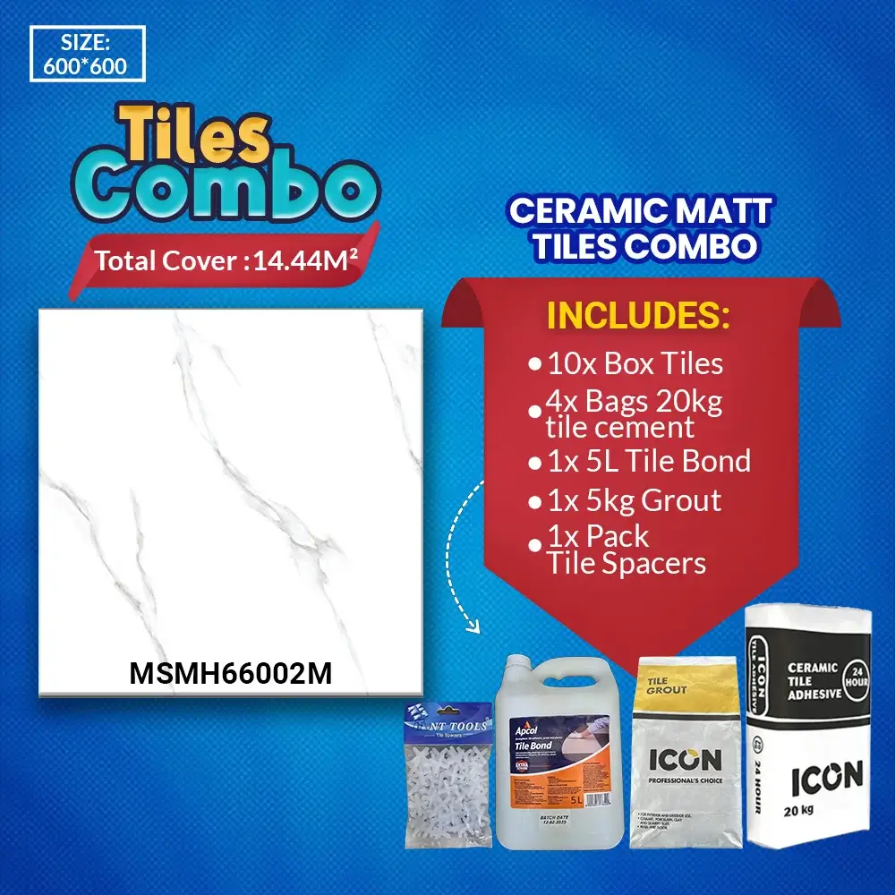 Matt White Floor Tile Combo