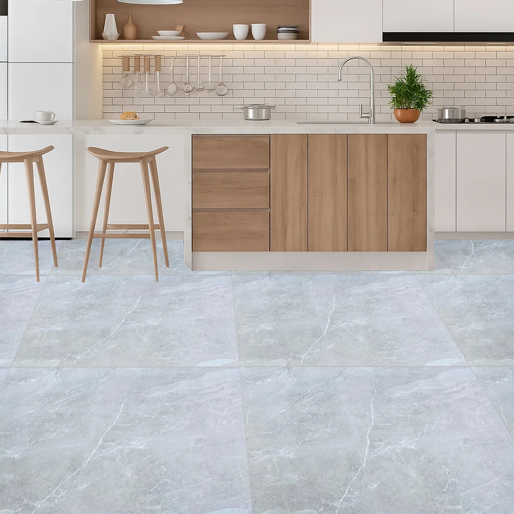 Light Grey Glossy Polished Porcelain Floor Tile