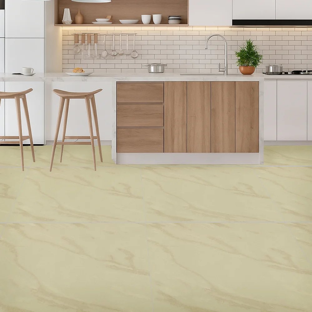 MKT03 Ivory Floor Tiles Glossy Polished Porcelain MKT03