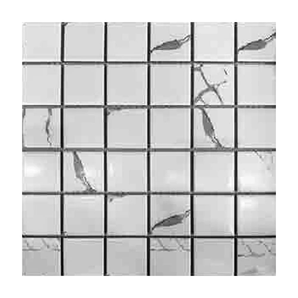 White Mosaic tiles - Grey marble