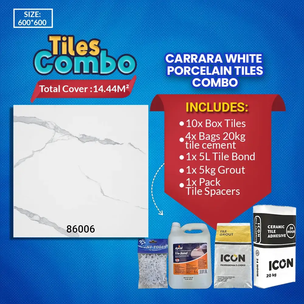Carrara White Porcelain Tile Combo