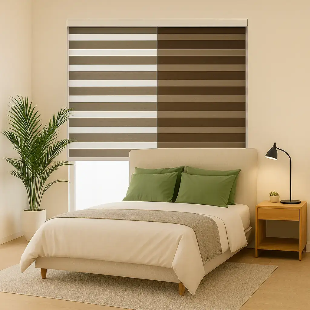 Brown PVC Zebra Venetian Blinds