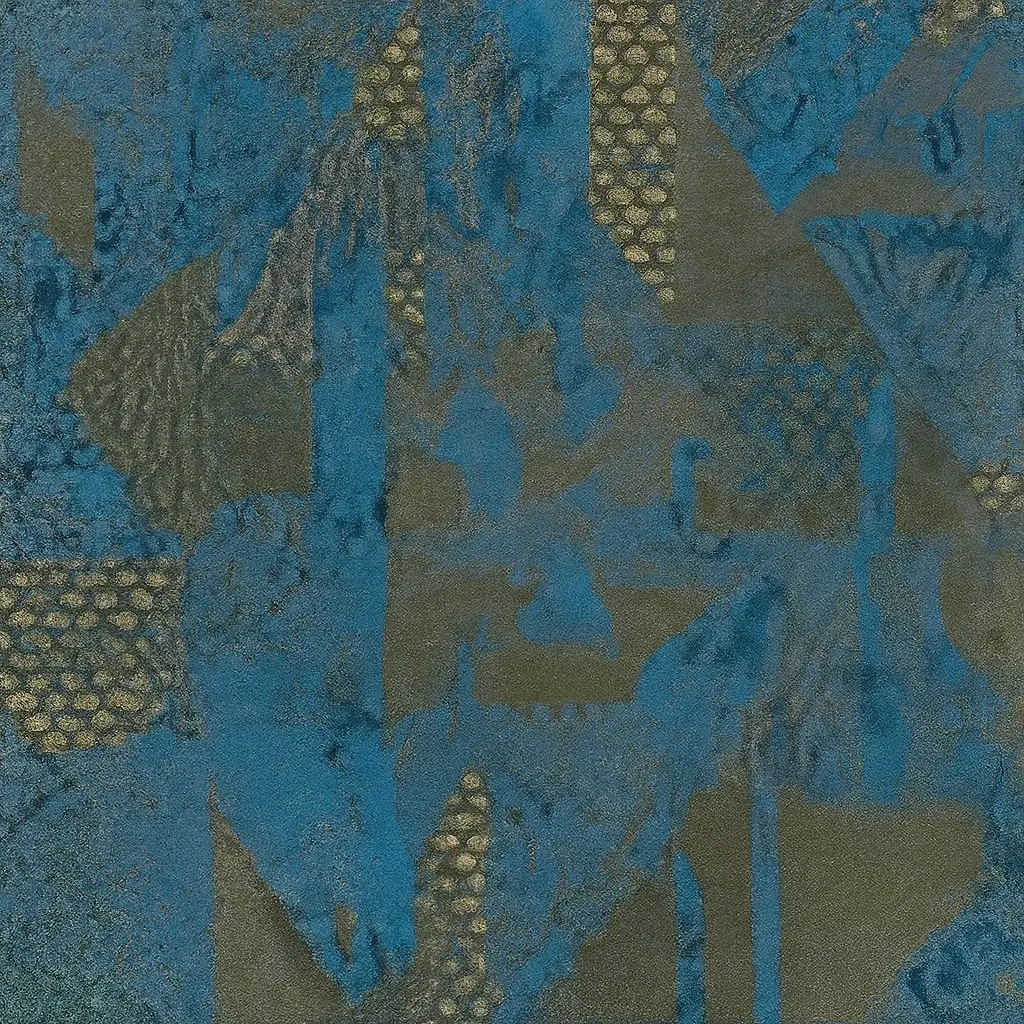 PVC Wallpaper – Elegant Blue & Gold