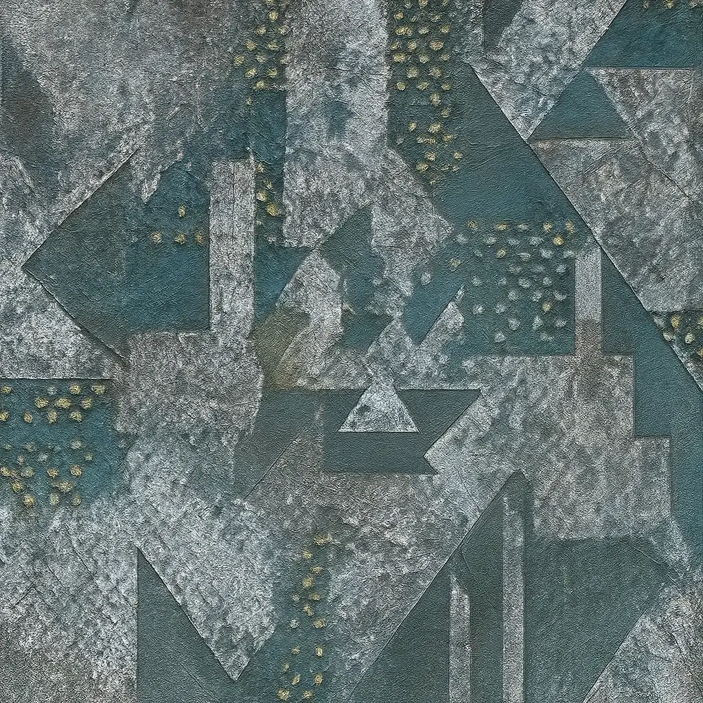 PVC Wallpaper – Modern Blue & Silver