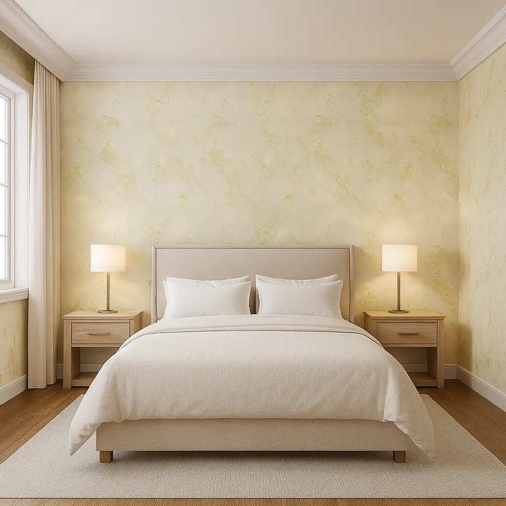 WLP2029 PVC Wallpaper – Soft Lemon Marble Textured