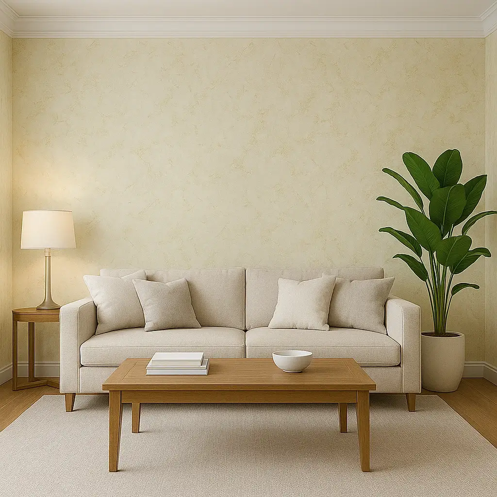 PVC Wallpaper – Soft Lemon Marble Textured