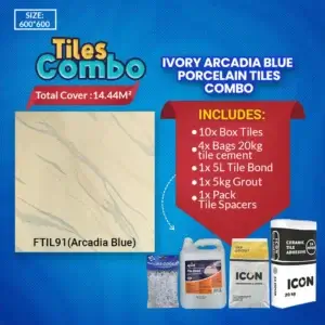 Ivory Arcadia Blue Porcelain Tile Combo