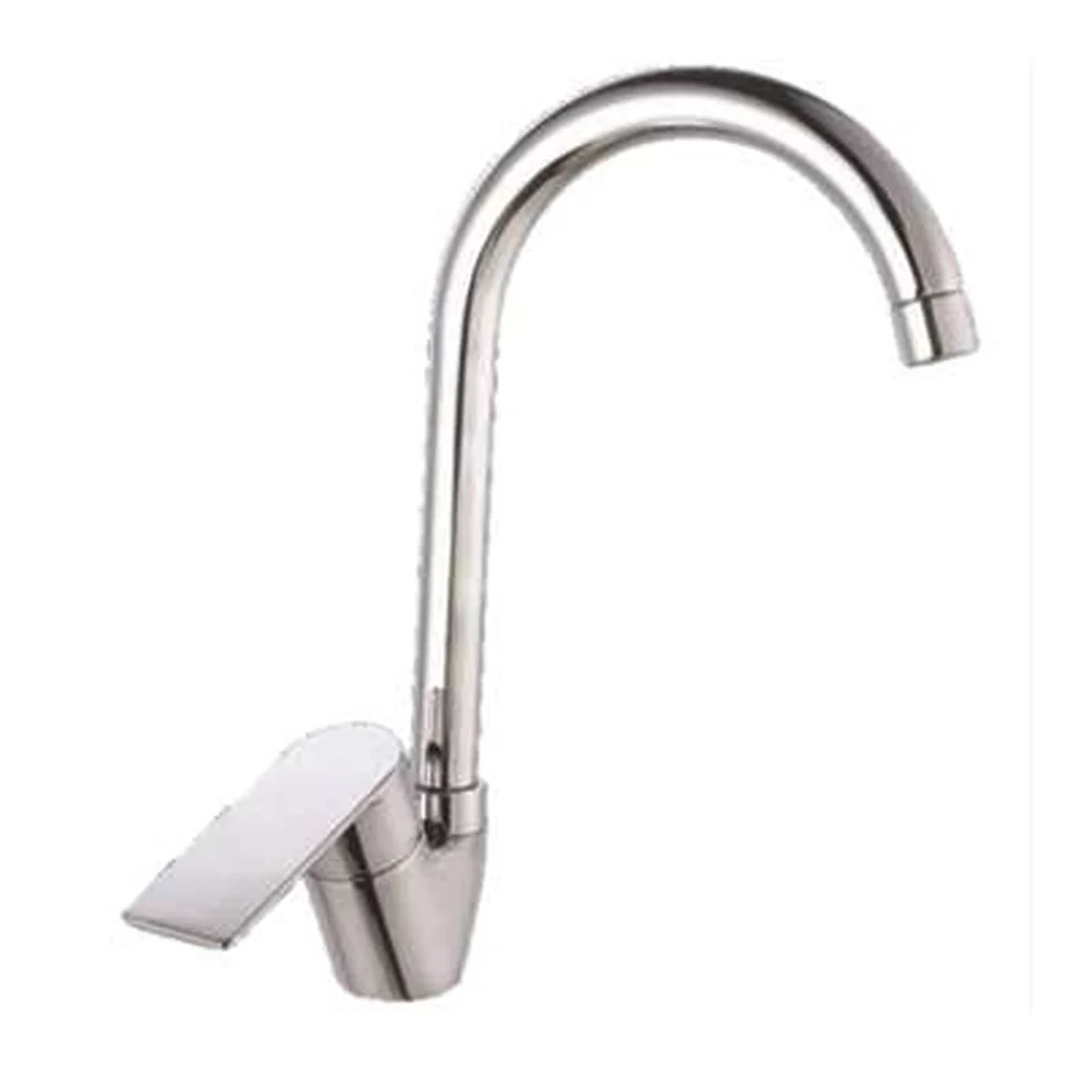 Chrome Single-Handle Gooseneck Kitchen Faucet