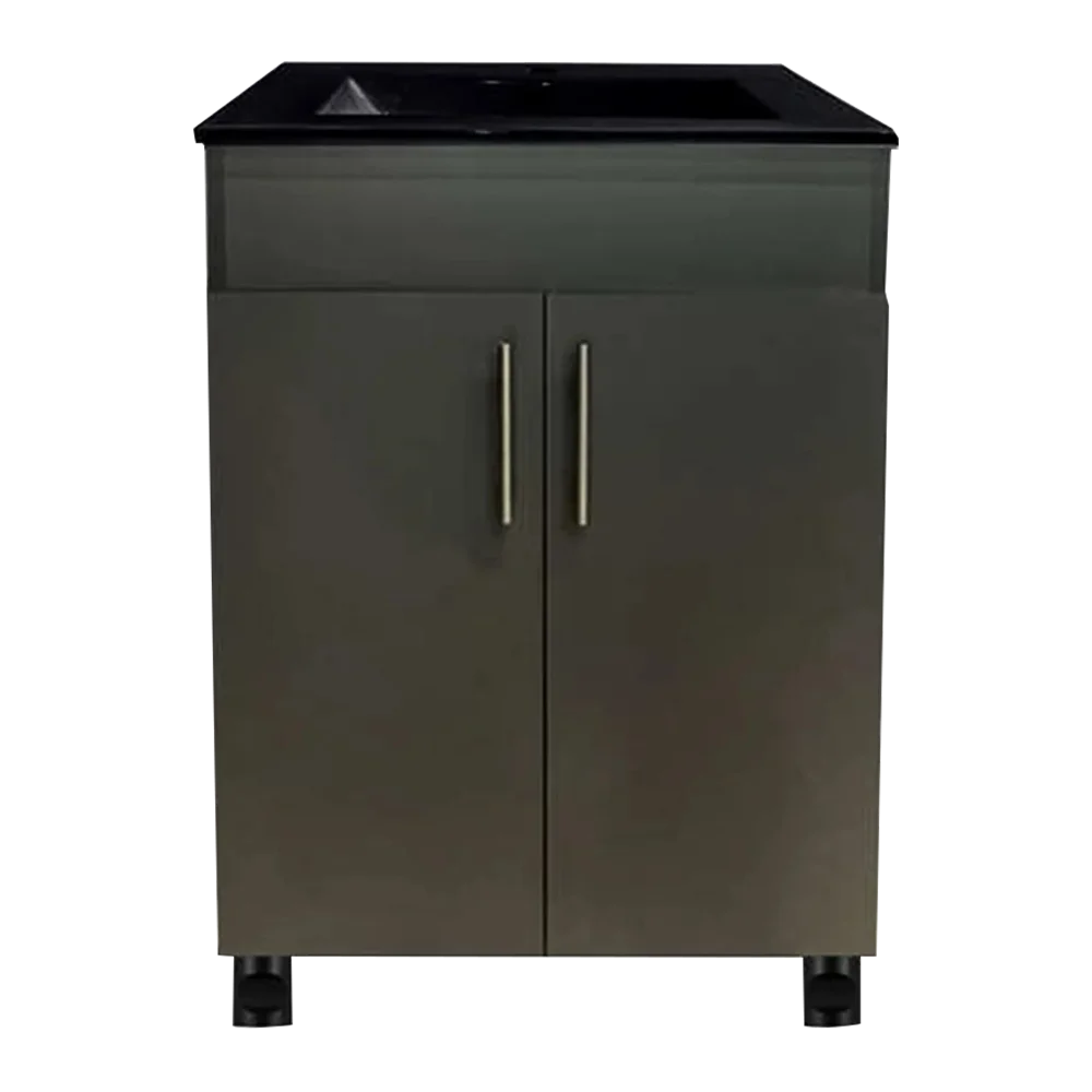 Dark Grey Vanity Cabinet with Basin Top