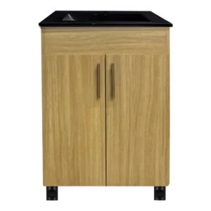 Oakwood Vanity Cabinet with Black Basin
