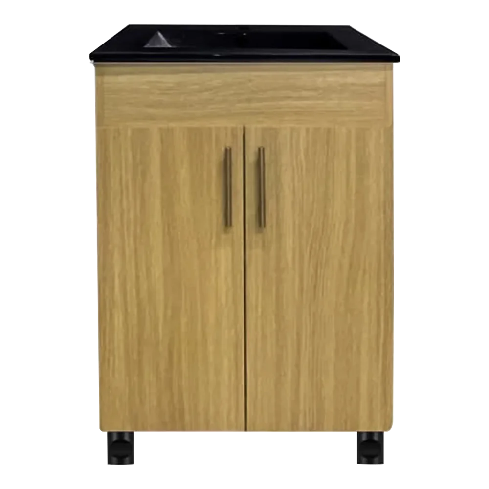 Oakwood Vanity Cabinet with Black Basin