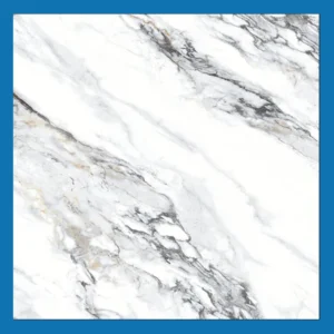 Carrara White Marble Effect Porcelain Tile 600×600mm