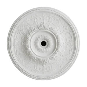 White Ornate Round Ceiling Medallion