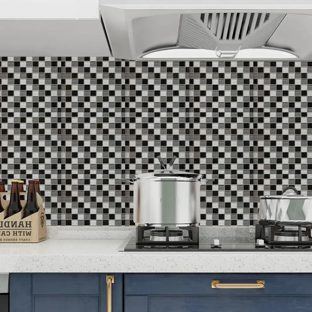 Black & White Glass Mosaic Tile