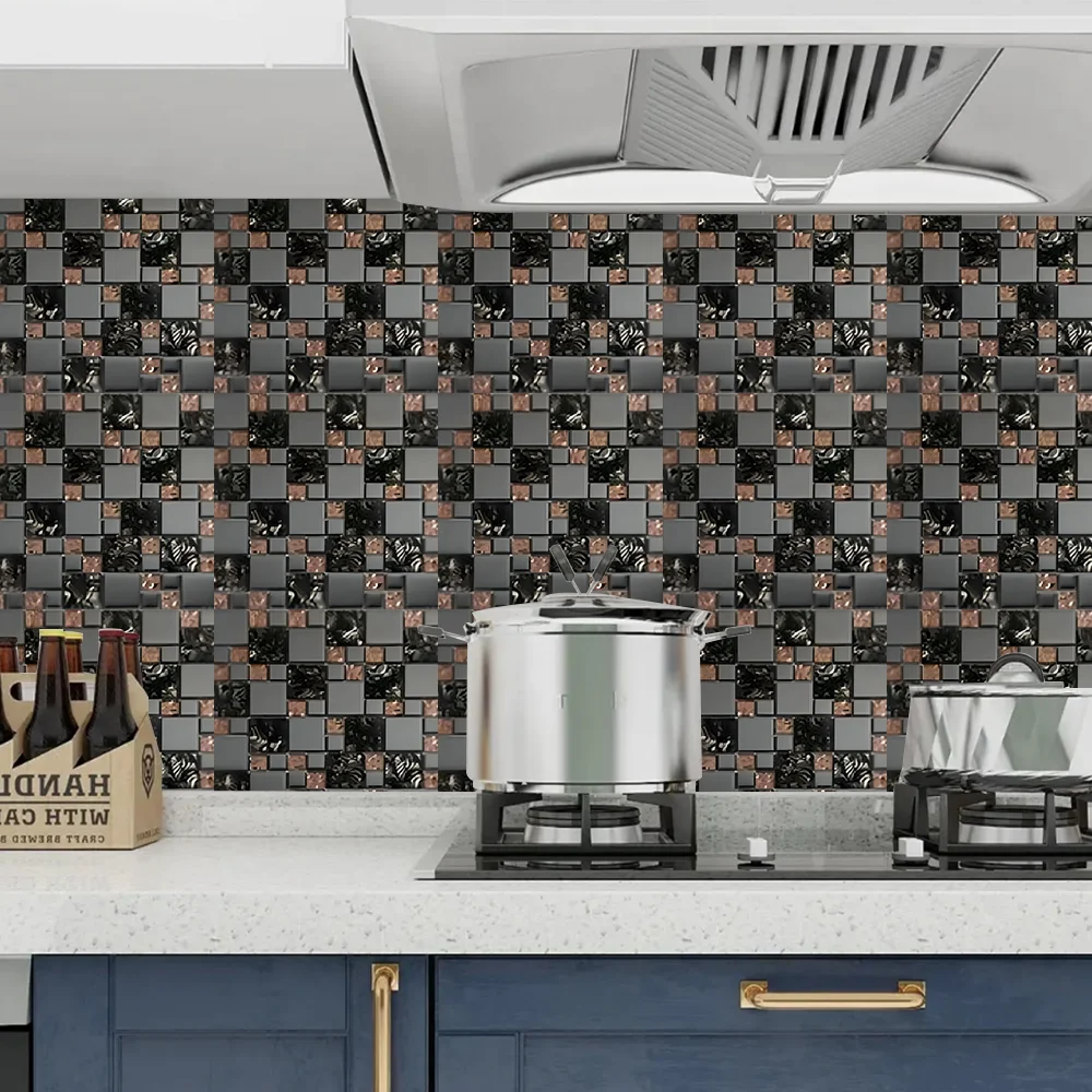 Theme Image 01 Grey & Bronze Metallic Glass Mosaic Tile