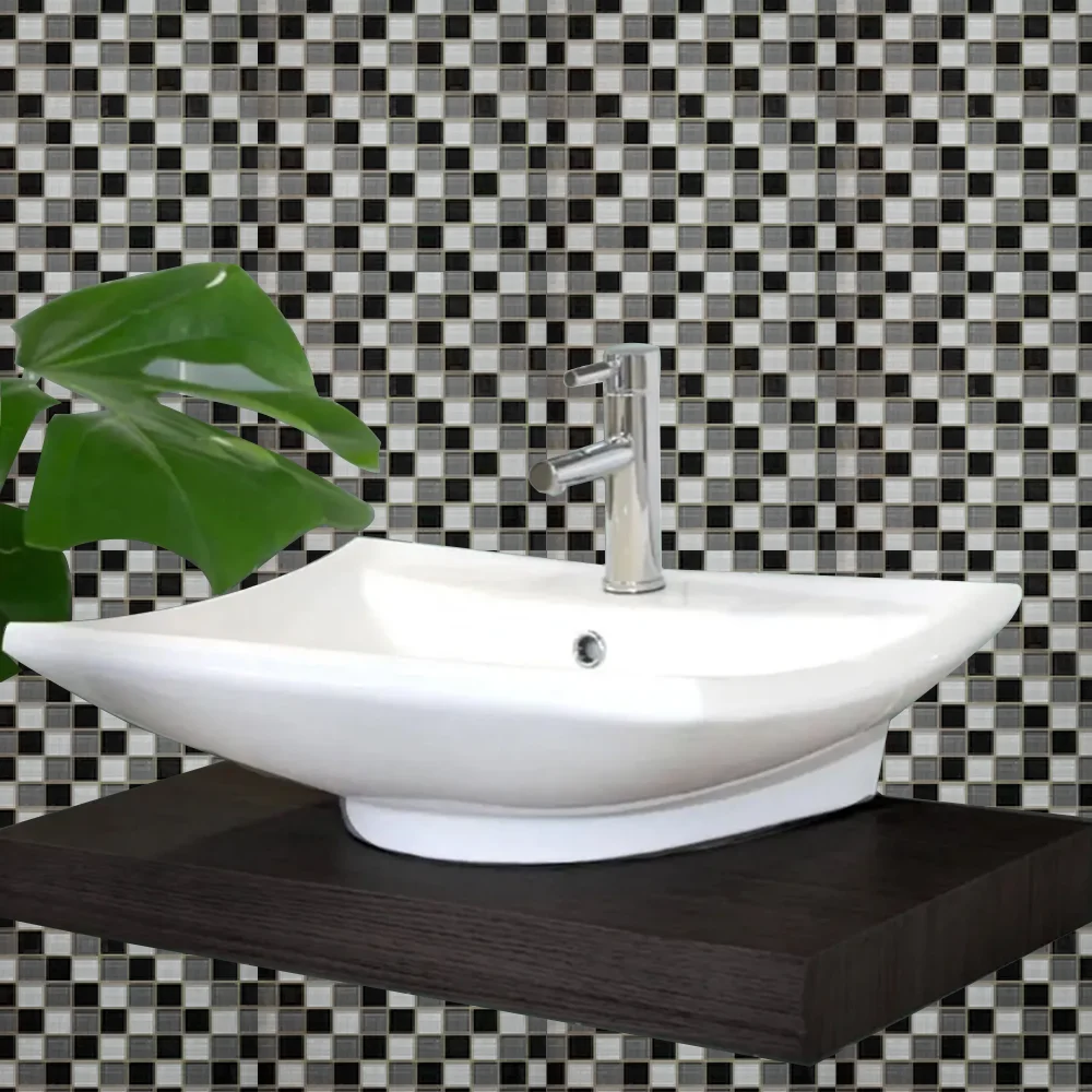 Black & White Glass Mosaic Tile