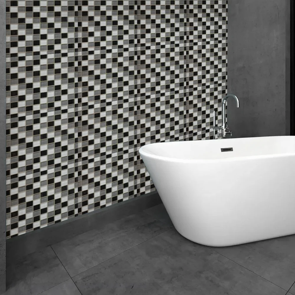 Black & White Glass Mosaic Tile