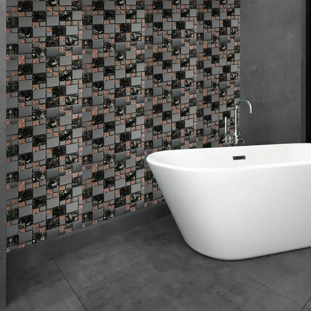 Theme Image 06 Grey & Bronze Metallic Glass Mosaic Tile