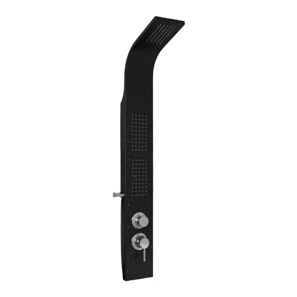 Black Curved Shower Panel