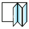 Aluminium 3-Panel Folding Stacking Glass Door