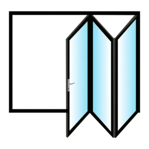 Aluminium 3-Panel Folding Stacking Glass Door