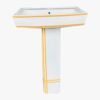 White & Gold Basin with Pedestal