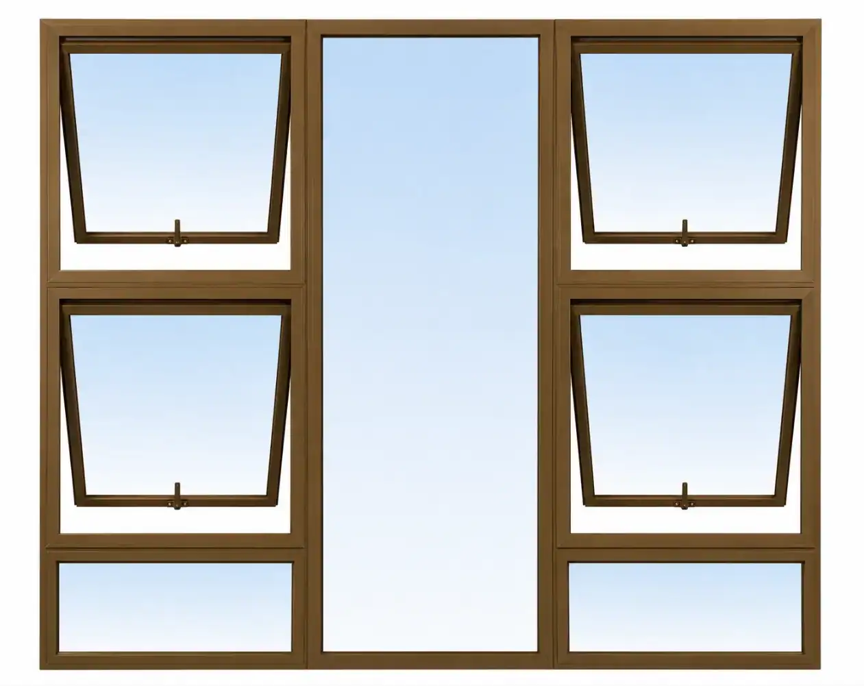 Aluminium Window P4TT1818 – 1.8M × 1.8M 1 Aluminium Window P4TT1818 in 1.8M × 1.8M size from Dunnottar Hardware. Durable bronze frame, four top-hung panels, natural light and ventilation.
