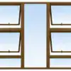 Brown Aluminium Window P4TT2121 2.1M × 2.1M with four top-hung opening panels