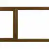 Brown Aluminium Window PT156 1.5M × 600MM with two fixed glass panels