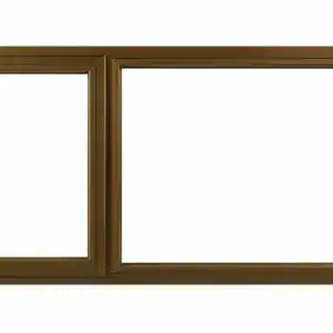 Brown Aluminium Window PT156 1.5M × 600MM with two fixed glass panels