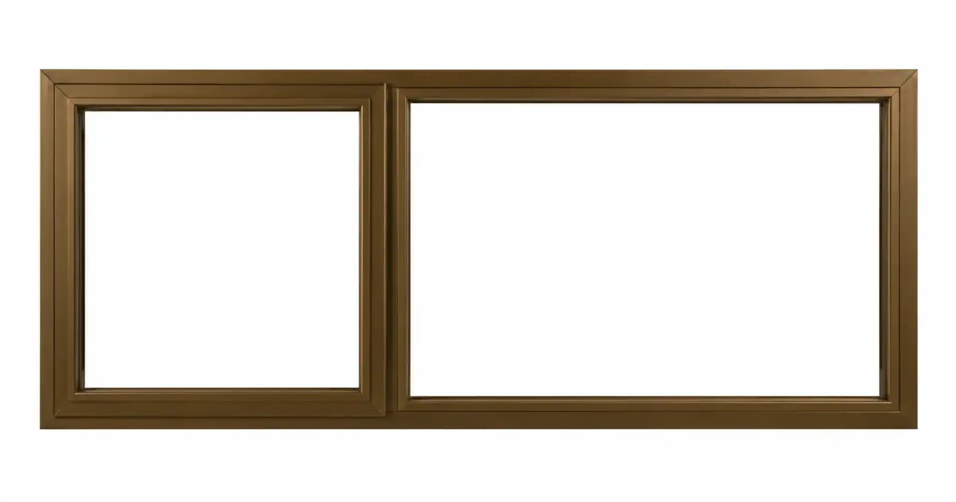 Aluminium Window PT156 – 1.5M × 600MM 1 Brown Aluminium Window PT156 1.5M × 600MM with two fixed glass panels