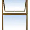 Brown Aluminium Window PT912 900MM × 1.2M with upper top-hung opening panel and lower fixed glass panel